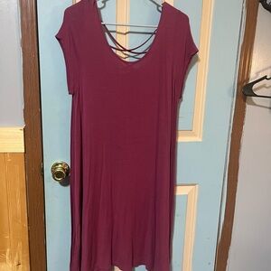 Heart Hips Burgundy Crisscross Dress